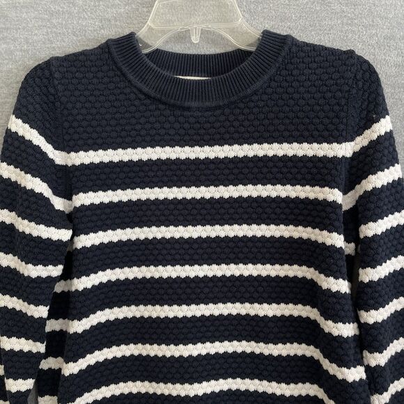 Esprit Preppy Striped Sweater Womens L Nautical Bobble Textured Crew Pullover - Picture 2 of 10